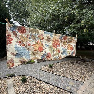 Floral Jacquard Valance Panels 2-Piece Set 102" Total Width Autumn Colors Rust